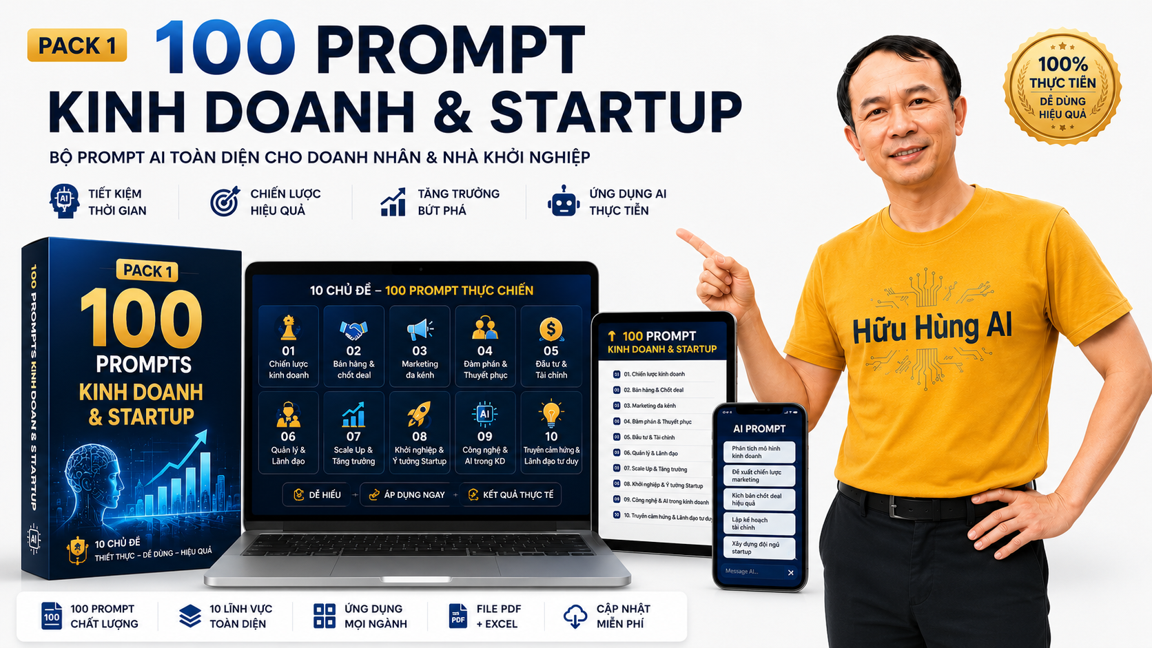Hình minh họa PACK 1: 100 PROMPT KINH DOANH & STARTUP