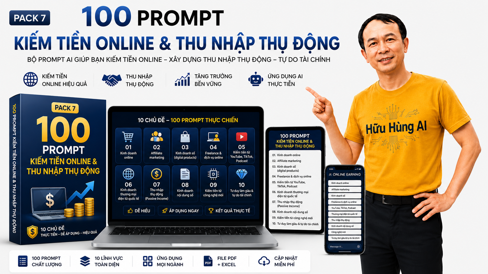Hình minh họa PACK 7: 100 PROMPT KIẾM TIỀN ONLINE & THU NHẬP THỤ ĐỘNG