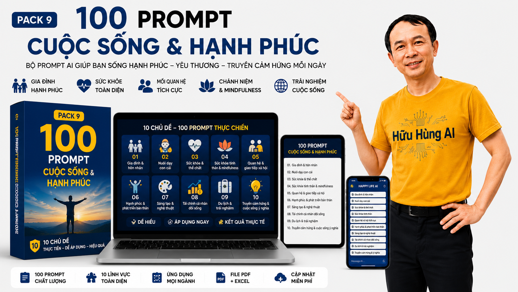 Hình minh họa PACK 9: 100 PROMPT CUỘC SỐNG & HẠNH PHÚC