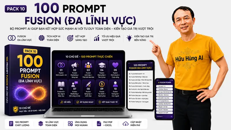 Hình minh họa PACK 10: 100 PROMPT FUSION (ĐA LĨNH VỰC)